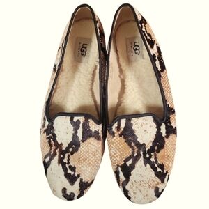 UGG Australia Alloway Reptile Leather Ballerina Slip on Flat S/N 1006017 Sz 10